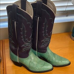 Vintage Dan Post Lizard cowboy Boots 7.5